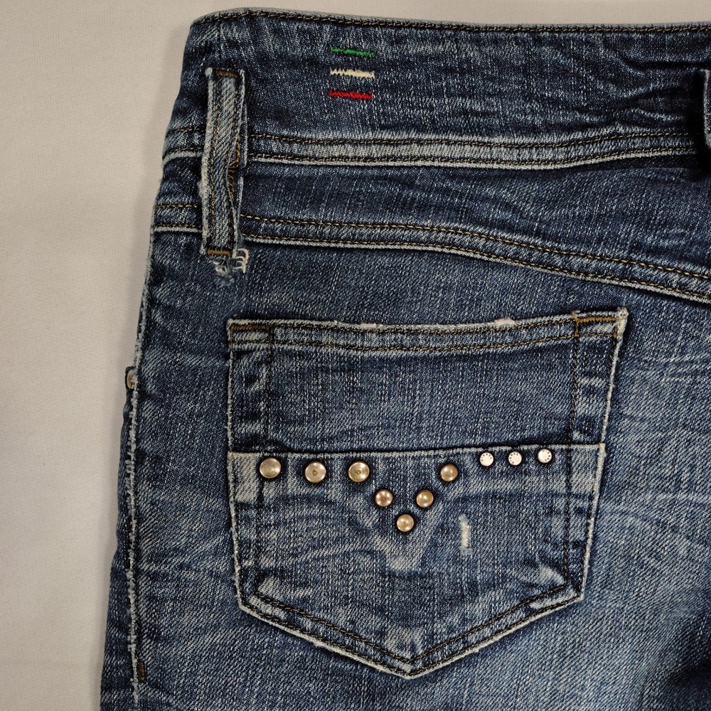 Diesel Matic Slim Skinny Jeans Womens 29x32 Dark Wash 008XT Studded Low Rise - Picture 8 of 12